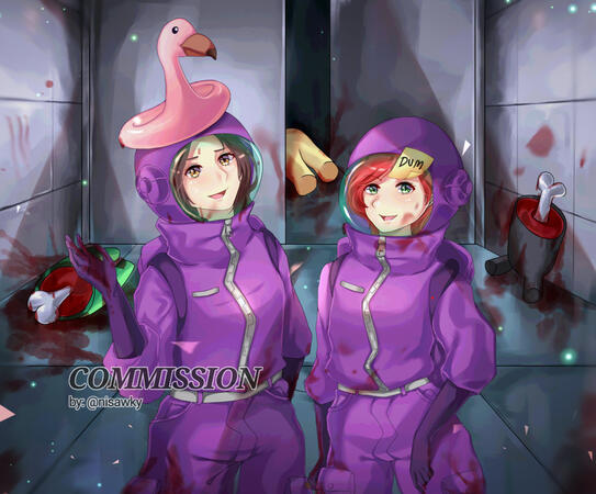 2x Halfbody + Semi-Detailed BG + Add Item Comms for Client on Twitter - 2020